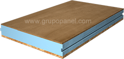 Panel sándwich madera tablero interior castaño