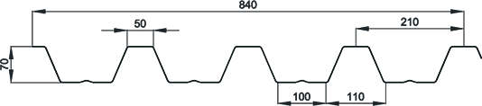 Perfil trapezoidal GP-70-210