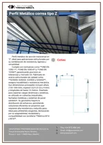 Ficha técnica del perfil Z galvanizado estructural para cubiertas y panel sándwich