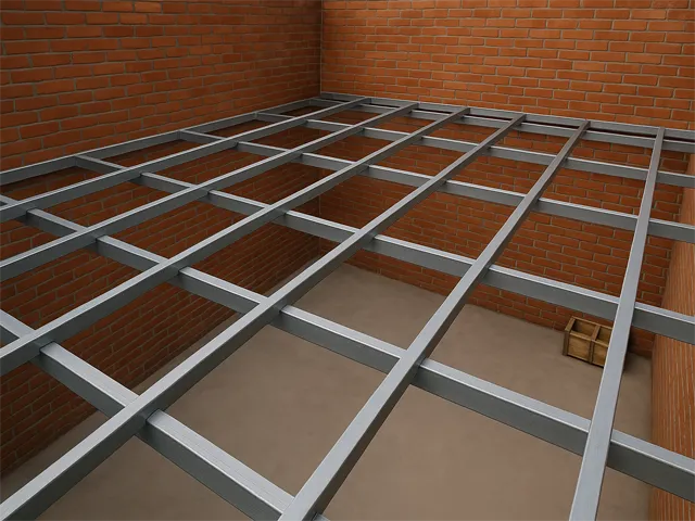 Retícula estructural de perfiles galvanizados tipo C para techumbre